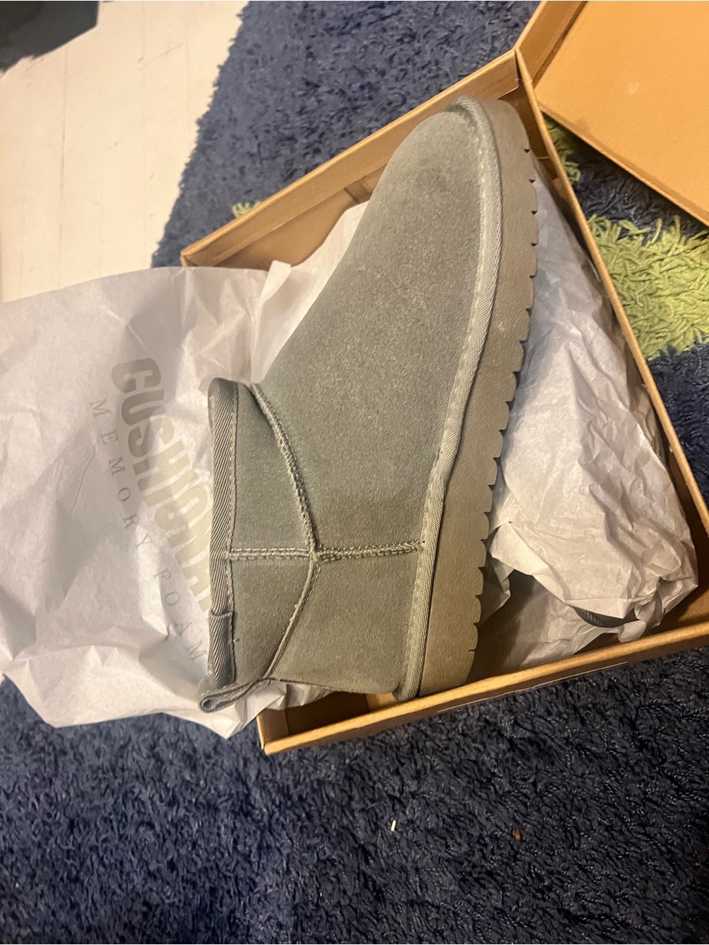 Women's Suede Ankle Bootie - Gray